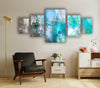 Set of Blue Abstract Tempered Glass Wall Art
