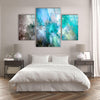 Set of Blue Abstract Tempered Glass Wall Art