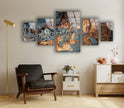 Copper Marble Abstract Tempered Glass Wall Art
