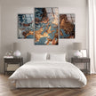 Copper Marble Abstract Tempered Glass Wall Art