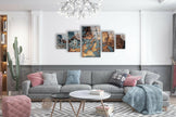 Copper Marble Abstract Tempered Glass Wall Art