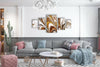 Gold Abstract Tempered Glass Wall Art