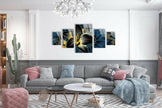 Set of Abstract Flower Tempered Glass Wall Art