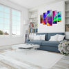 Neon Abstract Panoramic Tempered Glass Wall Art