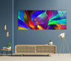 Neon Abstract Panoramic Tempered Glass Wall Art