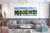 5 Piece Mountain View Nature Tempered Glass Wall Art
