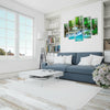 5 Pieces Waterfall Tempered Glass Wall Art