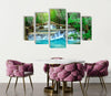 5 Pieces Waterfall Tempered Glass Wall Art