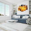 Set of 5 Golden Woman Tempered Glass Wall Art