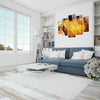 Set of 5 Golden Woman Tempered Glass Wall Art