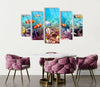 Set of 5 Aquarium Tempered Glass Wall Art