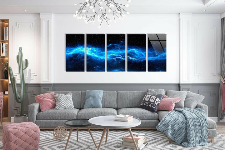 Nebula Star, Blue Galaxy Glass Wall Art, Glass Printing Wall Art, Print photos on glass