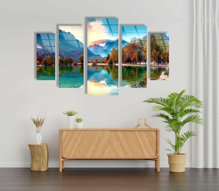 Mountains & Lake Jasna Glass Wall Art, art glass wall art, glass wall art pictures