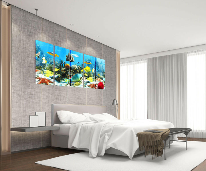 Underwater World Animal Glass Wall Art, glass photo prints, glass picture prints