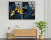 Set of Abstract Flower Tempered Glass Wall Art