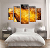 Set of 5 Golden Woman Tempered Glass Wall Art