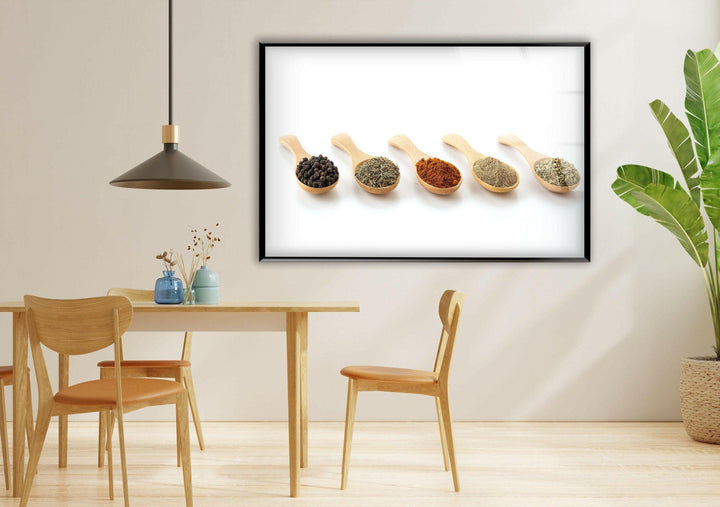 Kitchen Spices Glass Wall Art, Glass Printing Wall Art, Print photos on glass