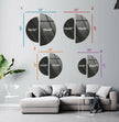 Two Piece Round Blue Abstract Tempered Glass Wall Art