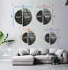 Two Piece Round Blue Abstract Tempered Glass Wall Art