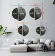 Circular Gold Details Blue Marble Tempered Glass Wall Art
