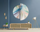 2 Piece Circular Soft Colors Tempered Glass Wall Art