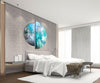 Two Piece Round Blue Abstract Tempered Glass Wall Art