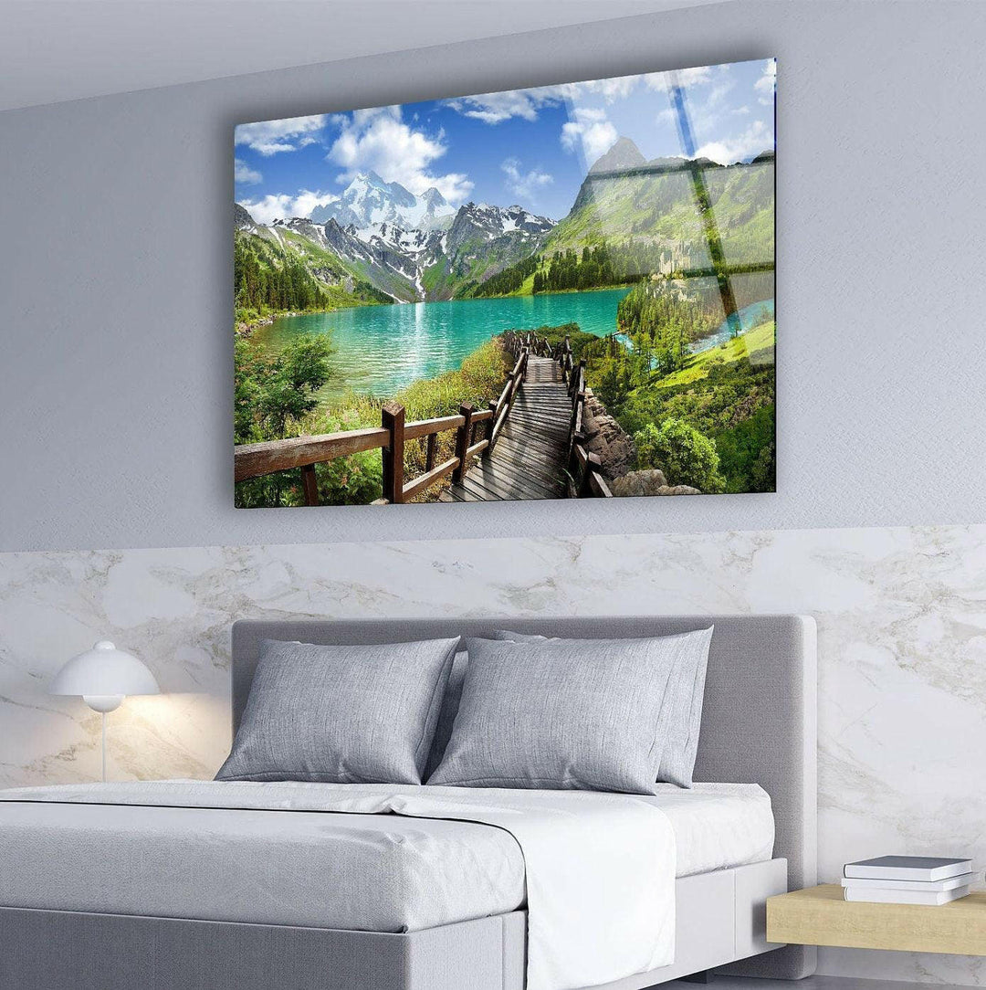 Scenic nature print highlighting the beauty of untouched mountain landscapes.
