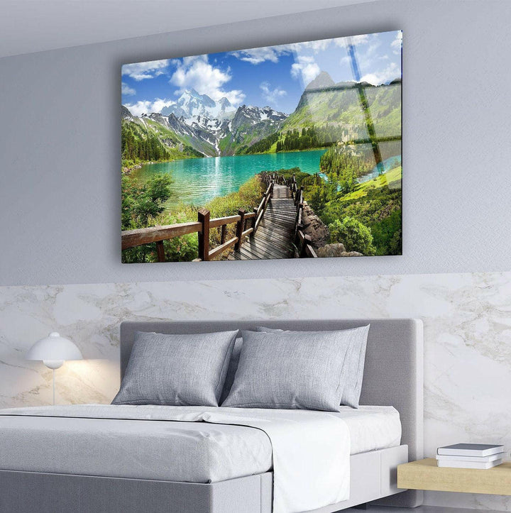 Scenic nature print highlighting the beauty of untouched mountain landscapes.
