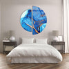 Circular Gold Details Blue Marble Tempered Glass Wall Art