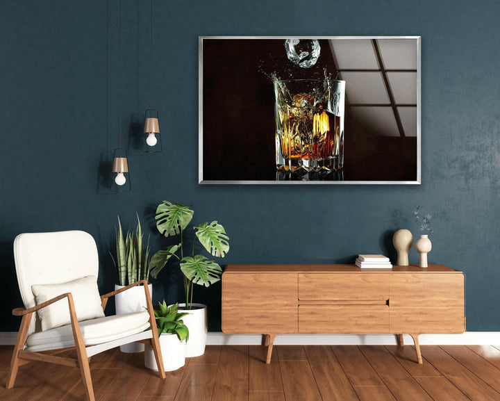 Iced Cocktail Glass Wall Art, custom glass pictures, glass art prints