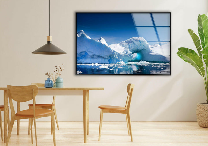 Modern home decor featuring a stunning Arctic iceberg with vivid ice-blue tones.
