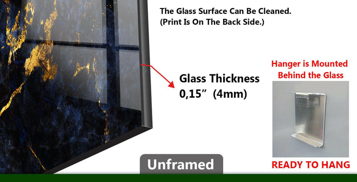 Round 2 Piece Dark & Gold Glass Wall Art