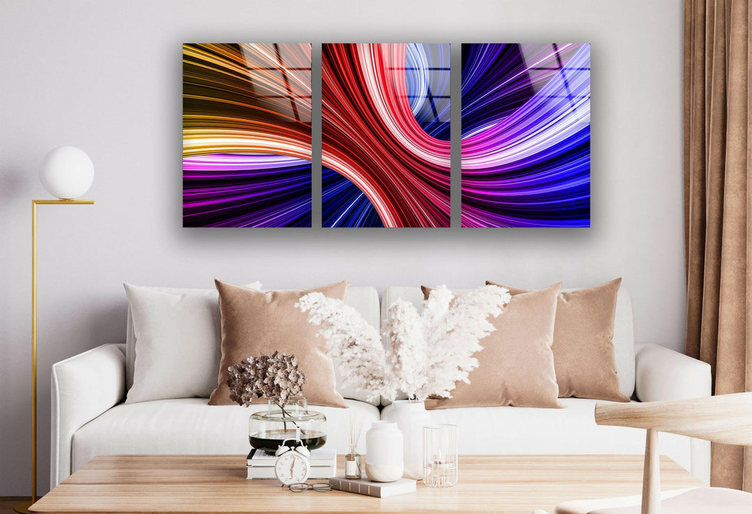 Neon Colors Swirl Abstract Glass Wall Art, print on glass, glass printed photos