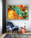 Abstract Tempered Glass Wall Art Set