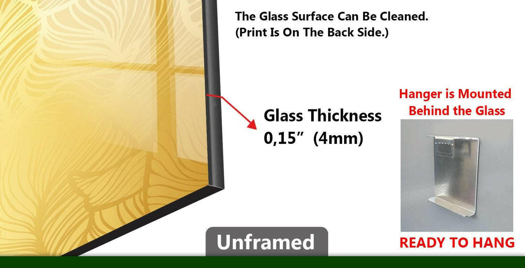 Round 2 Piece Shiny Yellow Glass Wall Art