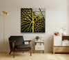 Golden Sparkle Tree Tempered Glass Wall Art