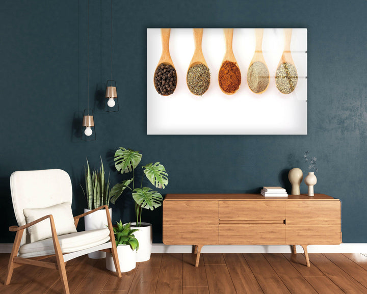 Wood Spoons Kitchen Glass Wall Art, glass photo prints, glass picture prints