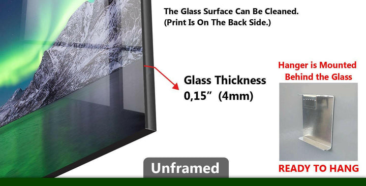 Round 2 Piece Northern Lights Glass Wall Art