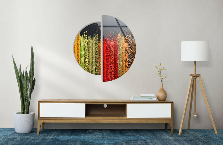 Round 2 Piece Spice & Herbs Glass Wall Art glass image printing, glass prints from photos
