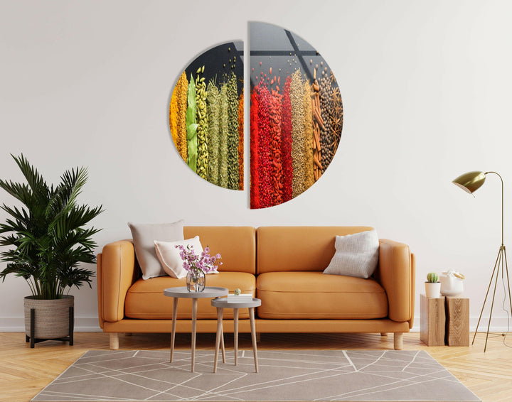 Round 2 Piece Spice & Herbs Glass Wall Art custom glass pictures, glass art prints
