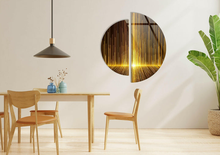 Round 2 Piece Black & Gold Glass Wall Art art glass wall art, glass wall art pictures
