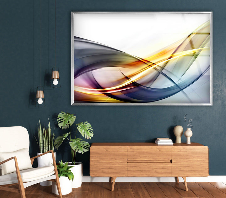 Wellen Abstrakte Glaswandkunst