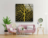 Golden Sparkle Tree Tempered Glass Wall Art