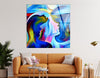 Abstract Woman Tempered Glass Wall Art