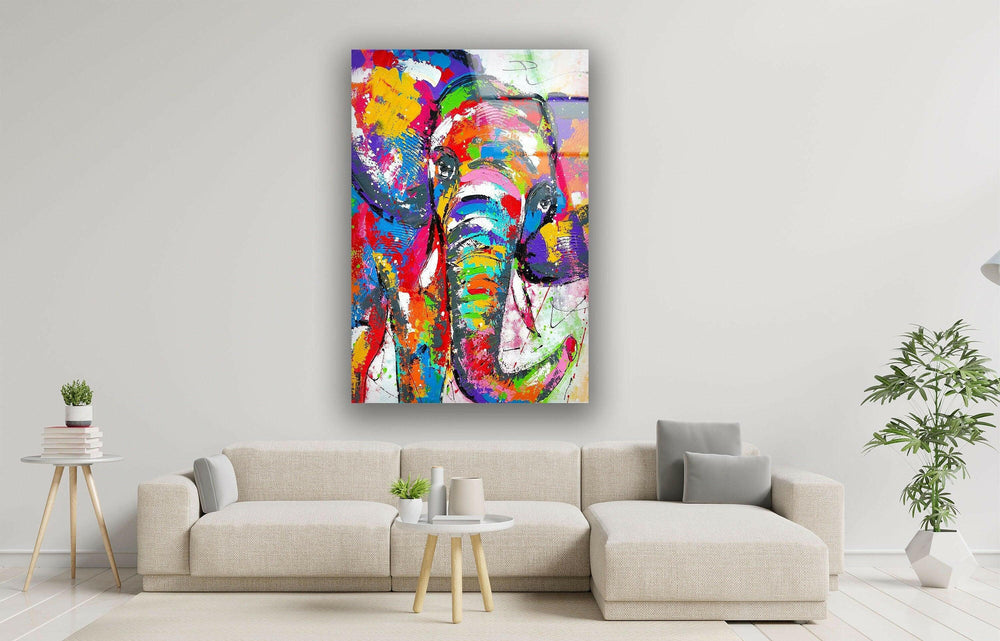 Colored Elephant Art Glass Wall Art stained glass wall art, stained glass wall decor