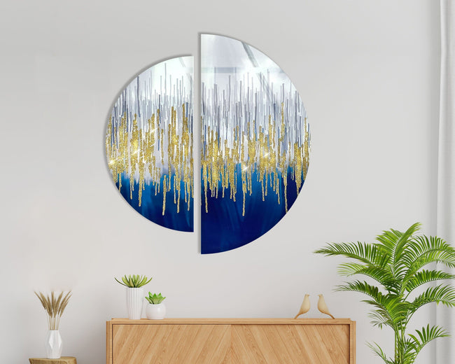 Real Gold Shine Tempered Glass Wall Art