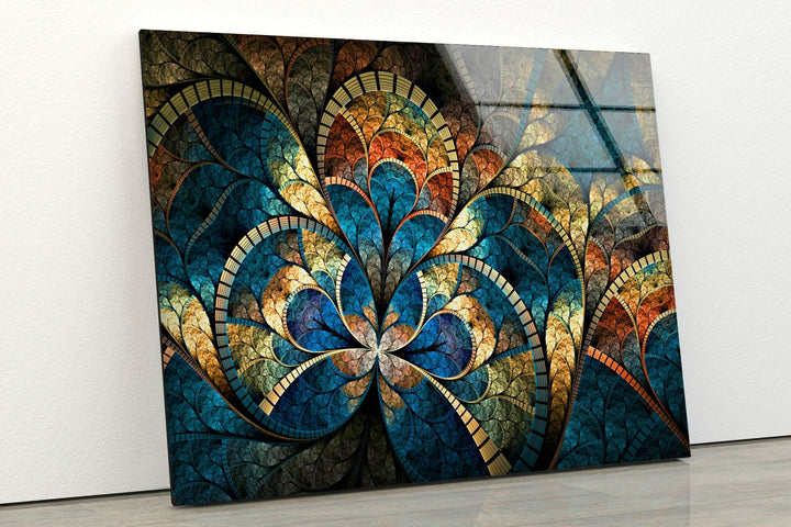 dark abstract flower Unique Glass Panel Artwork for Walls