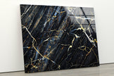 Black Marble Patterned Tempered Glass Wall Art