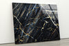 Black Marble Patterned Tempered Glass Wall Art