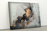 Grey Golden Marble Tempered Glass Wall Art